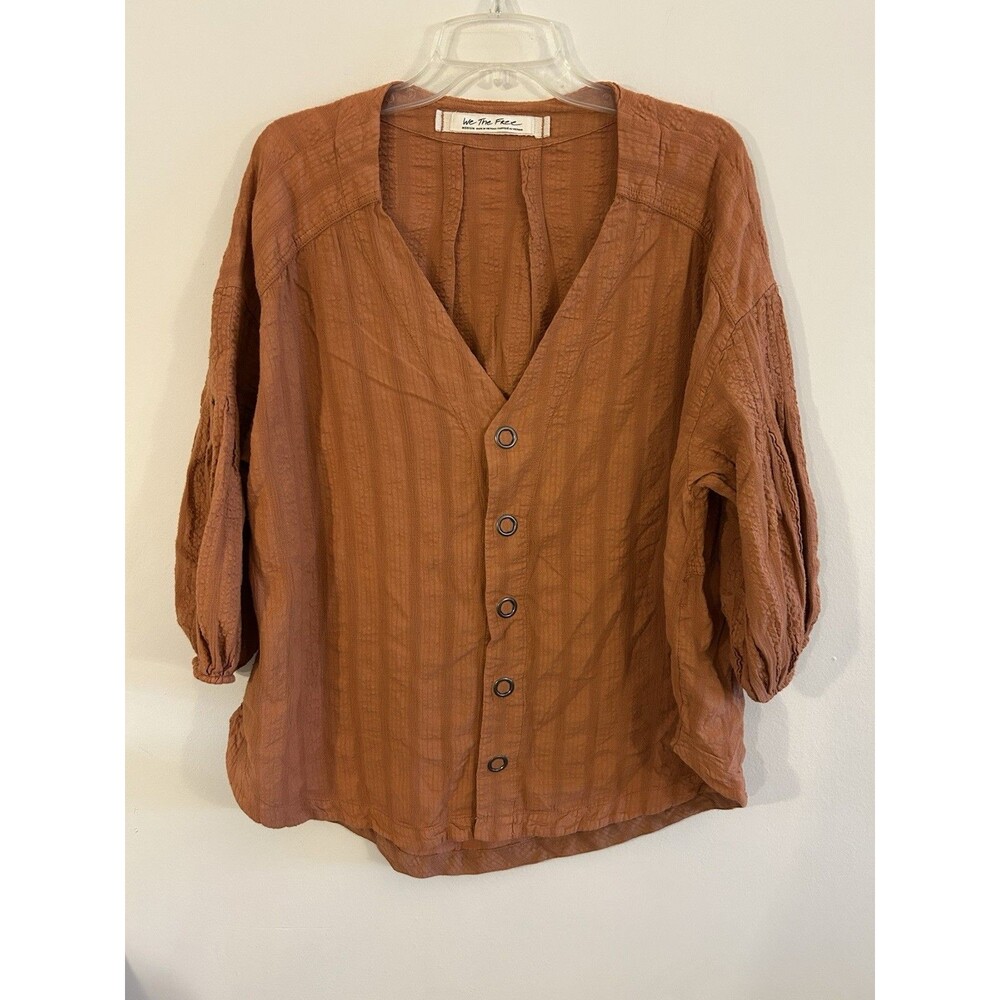 Free People We The Free Feel It Still Oversized Women's Size M Puff Sleeve Top